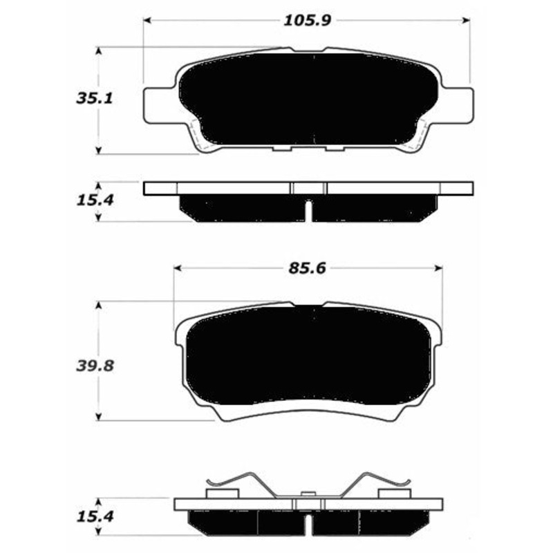 Porterfield Brake Pads for 2007 MITSUBISHI Lancer 2.4L