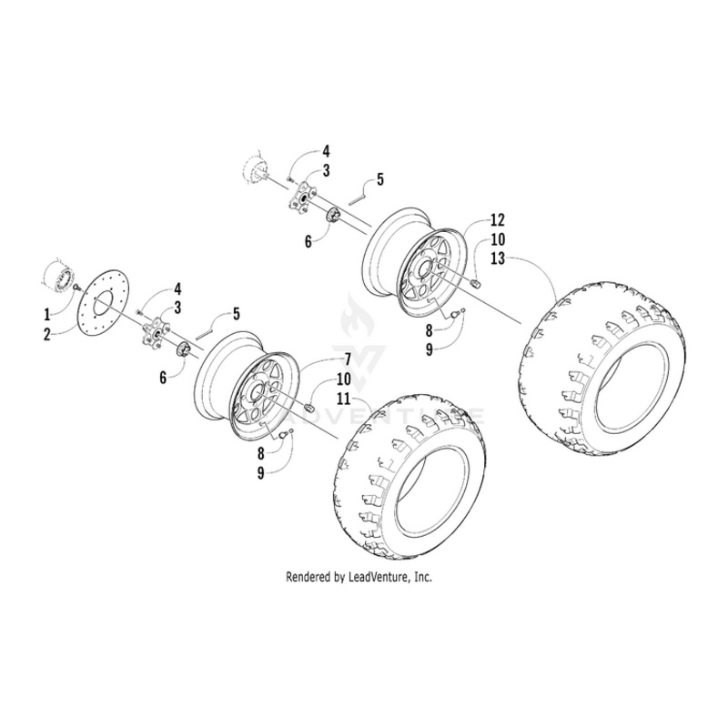 Wheel – Rear Green By Arctic Cat