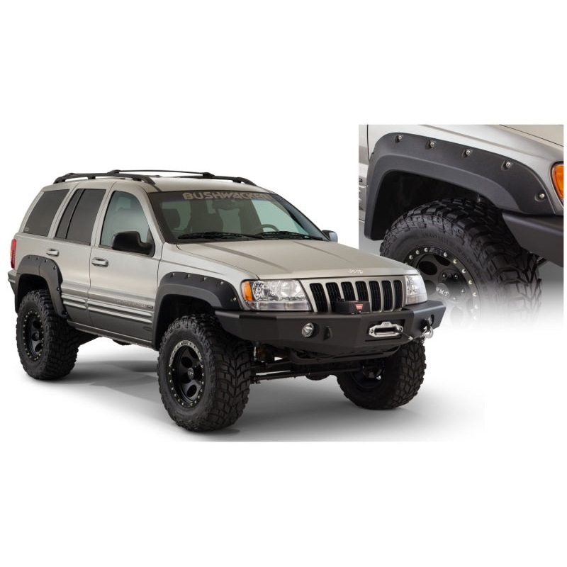 Bushwacker 99-04 Jeep Grand Cherokee Cutout Style Flares 4pc – Black