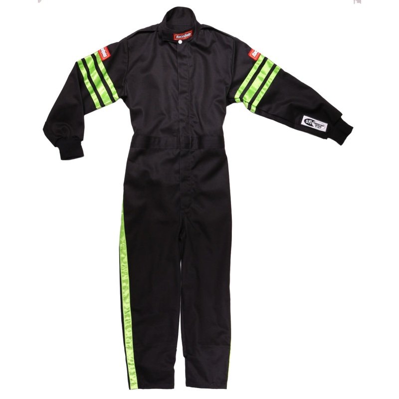 RaceQuip Green Trim SFI-1 JR. Suit – KXSM