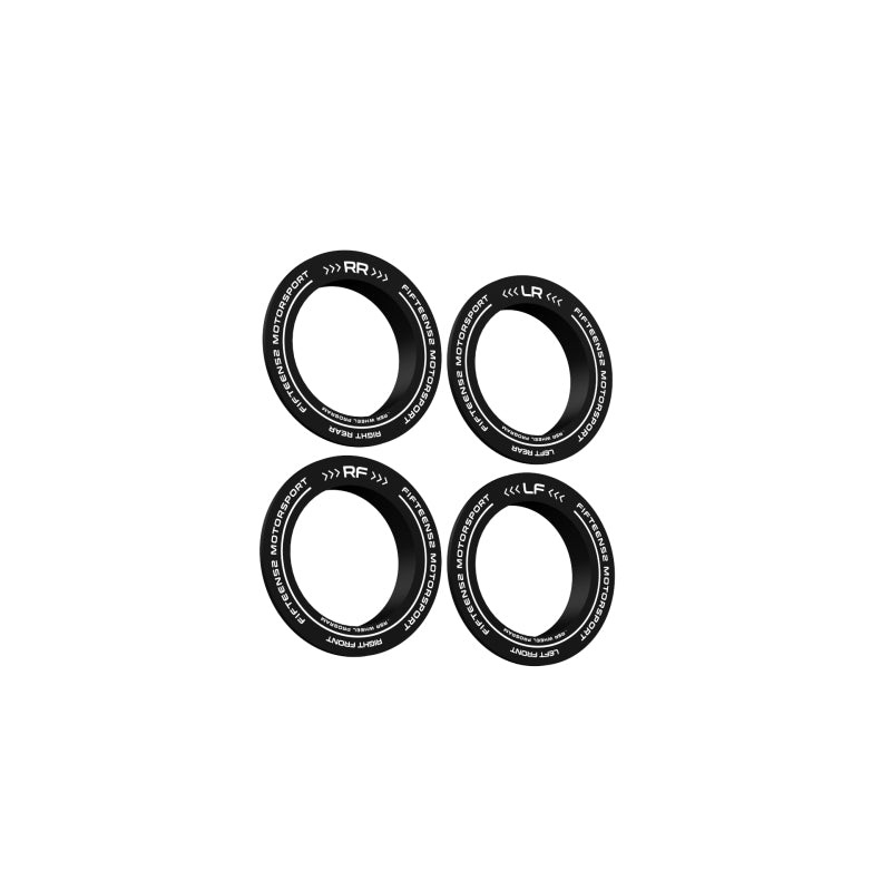 fifteen52 Holeshot RSR Center Ring – Corner Designation Set of Four – Black