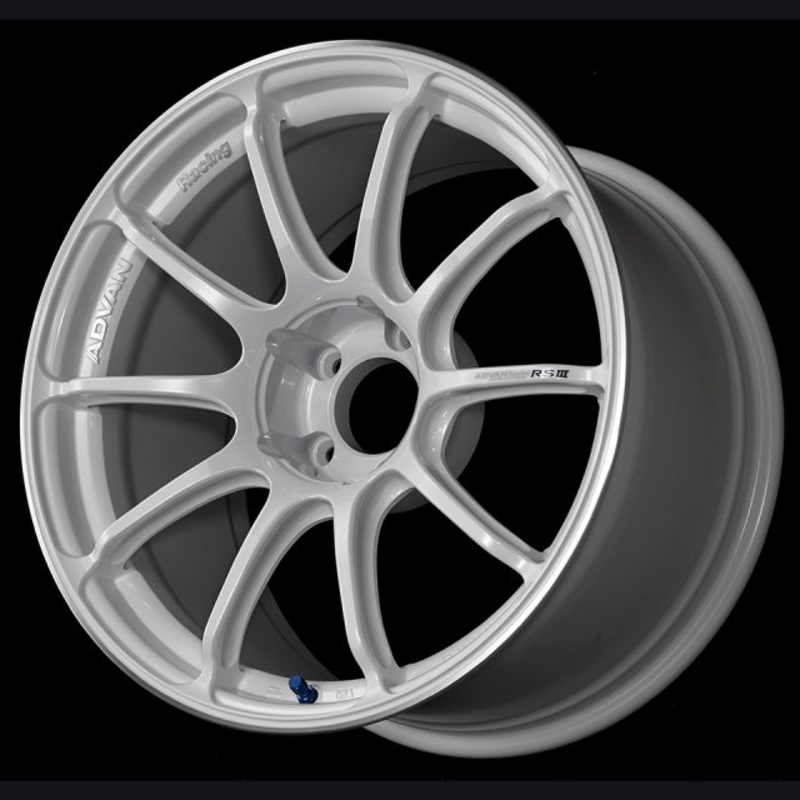 Advan RSIII Wheel – 18×9.5 +45 | 5×100 | Racing White Metallic & Ring