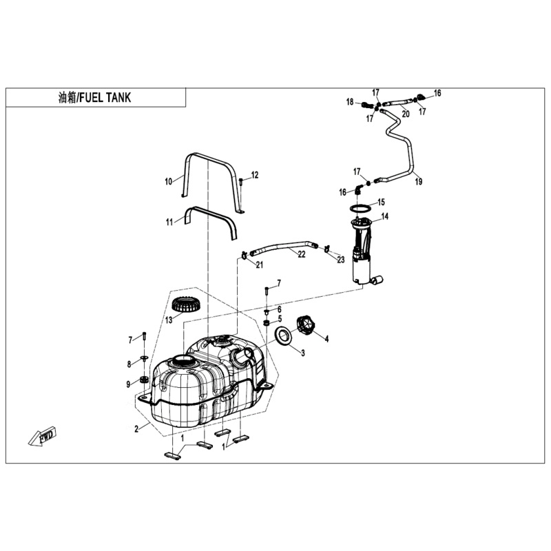 High-Pressure Fuel Hose Assembly 2 by CF Moto