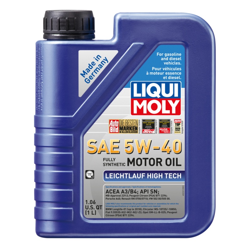 LIQUI MOLY 1L Leichtlauf (Low Friction) High Tech Motor Oil SAE 5W40