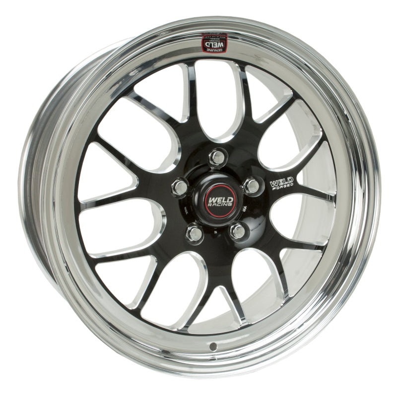 Weld S77 18×10.5 / 5×4.75 BP / 5.2in. BS Black Wheel (Medium Pad) – Non-Beadlock