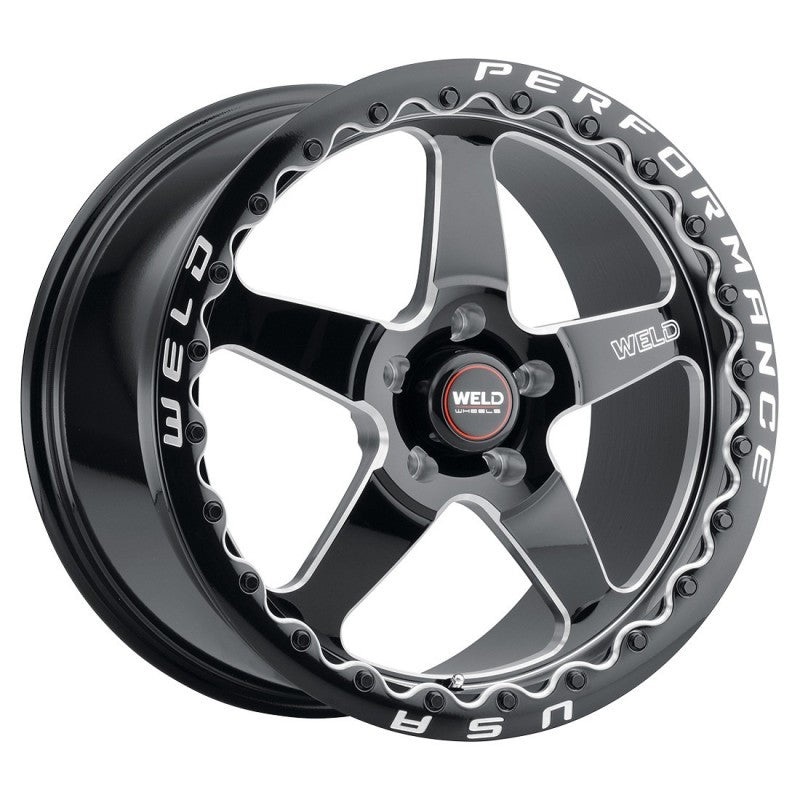 Weld S904 17×10 Ventura Beadlock 5×115 ET30 BS6.70 Gloss BLK MIL DIA 78.1