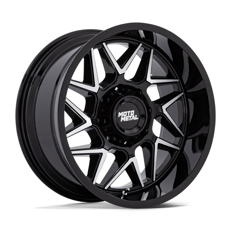 Moto Metal Wheels MO812 Turbine 20″ 5×139.7 Gloss Black W/ Machined Face