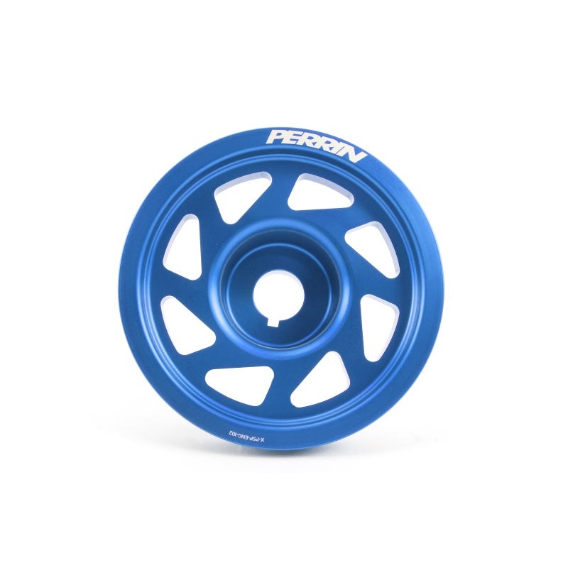 Perrin Crank Pulley W/o AC Only Blue For Ej Engines WRX 2002-2014/ Outback 1995-2009/ Outback XT 2005-2009 / Forester 2003-2010/ Forester XT 2003-2013 /Legacy 1994-2009 / STI 2004-21/ Impreza 1993-2011 | PSP-ENG-102BL