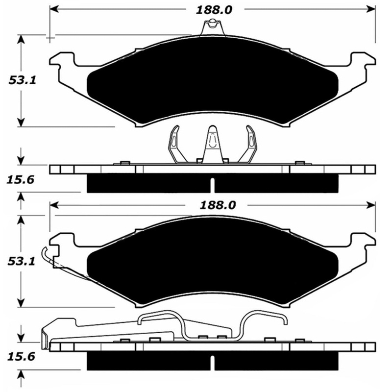 Porterfield Brake Pads for 1989 FORD TAURUS Rear Disc w/steel piston