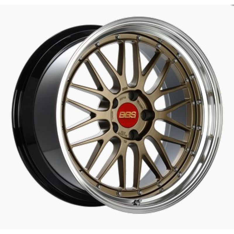 19×9.5 BBS LM 5×120 ET22 Satin Bronze Center/Bright Machined Lip/Blk Barrel Wheel