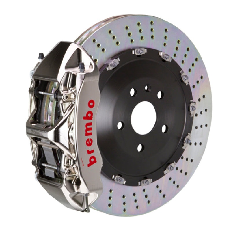 Brembo 03-09 Range Rover Front GTR BBK 6 Piston Billet 405×34 2pc Rotor Drilled- Nickel