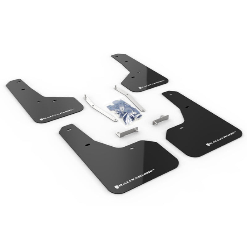 Rally Armor UR Black Mud Flap w/ White Logo Subaru Forester 2019-21 | MF52-UR-BLK/WH