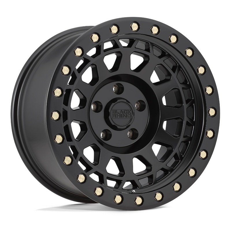 Black Rhino Primm Wheel | Matte Black with Brass Colored Bolts | 17 in. x 9 in. | 5 x 127 mm Bolt Pattern | 0 mm Offset