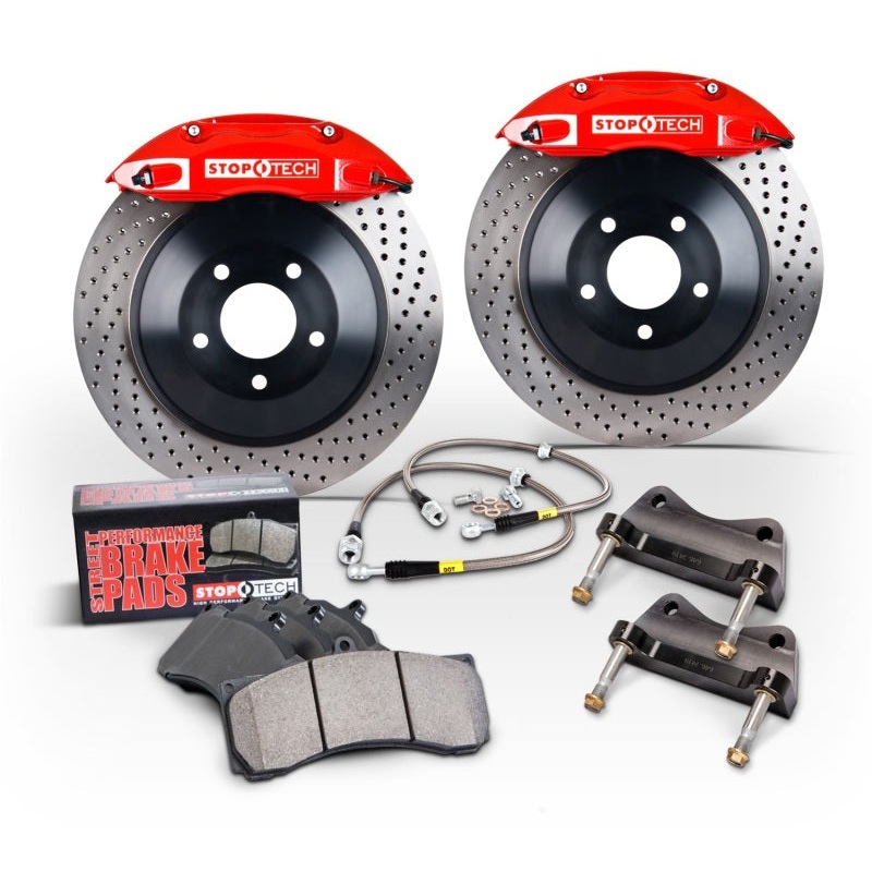 StopTech 2015 Ford Mustang GT Front Big Brake Kit Blue ST-60 Calipers 380x34mm Slotted 1pc Rotors