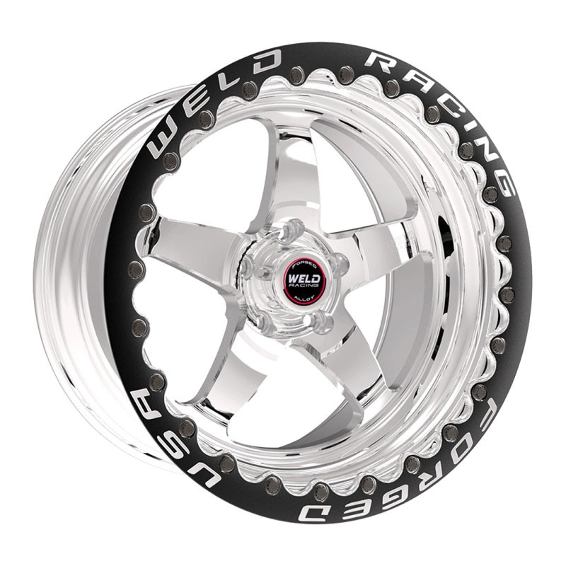 Weld S71 17×10 / 5x120mm BP / 4.7in. BS Polished Wheel (High Pad) – Black Single Beadlock MT