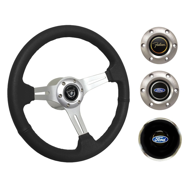 1970 Ford Falcon Steering Wheel Kit | Black Leather | ST3014BLK