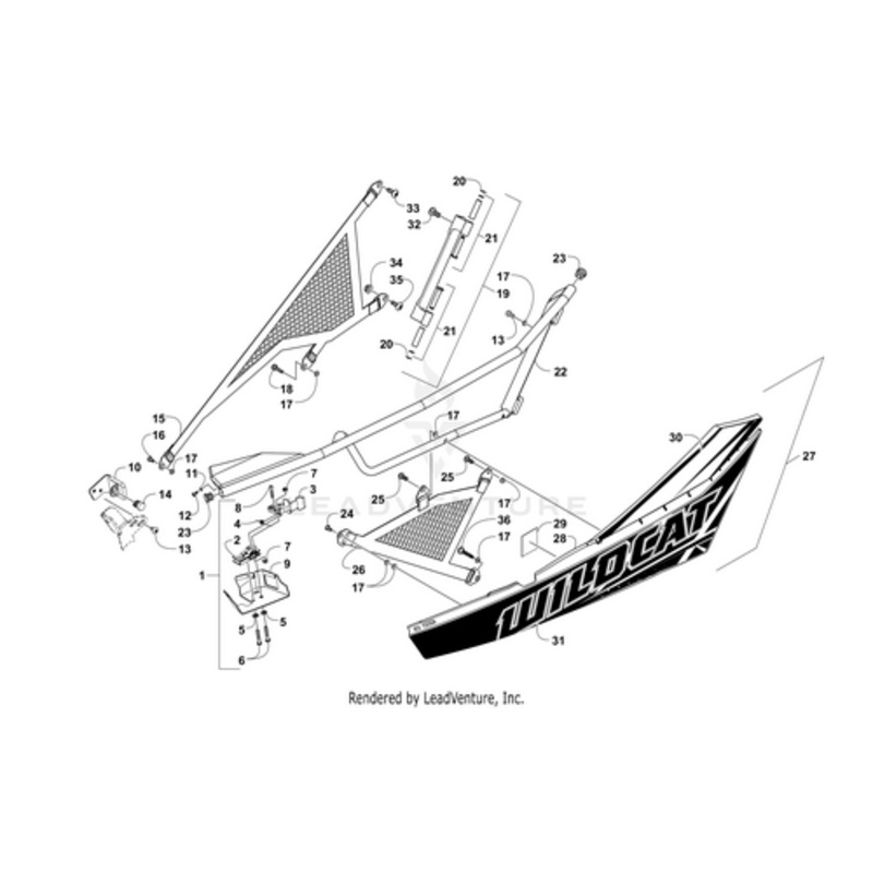 Door Panel W/ Decals-Wm-Left(Wc X 2015) (Inc. 28-31) by Arctic Cat