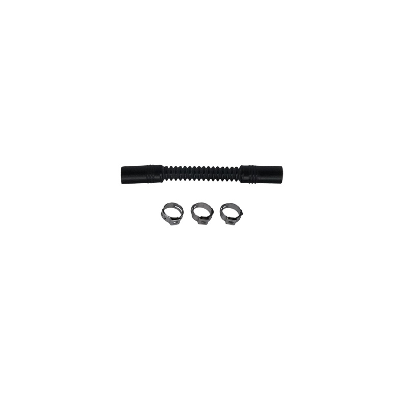 Deatschwerks Convoluted Tubing 100mm Length x 10mm ID Side 1 x 10mm ID Side 2 – Black