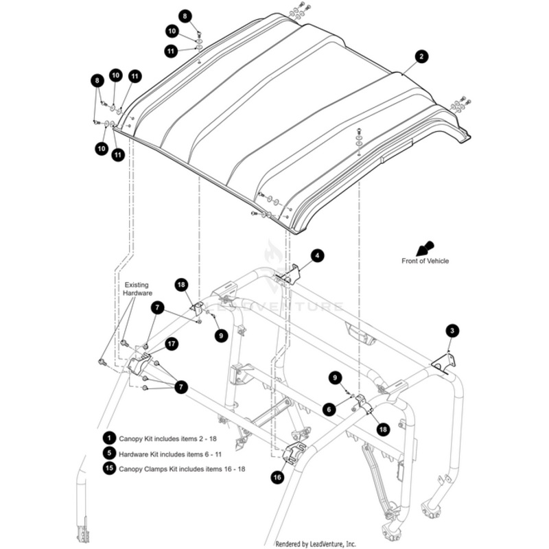 Canopy Plastic Includes Items 2 – 18 by Arctic Cat