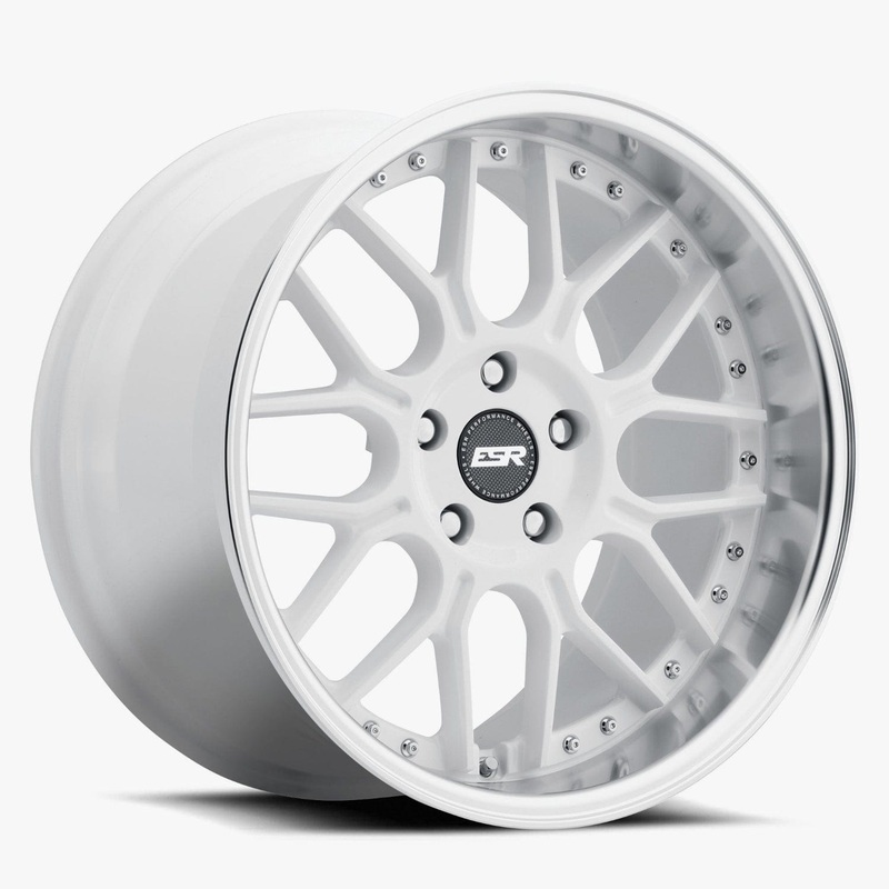 ESR CS18 18″ 5×112 (Custom Drill) Gloss White w/ Machined Lip