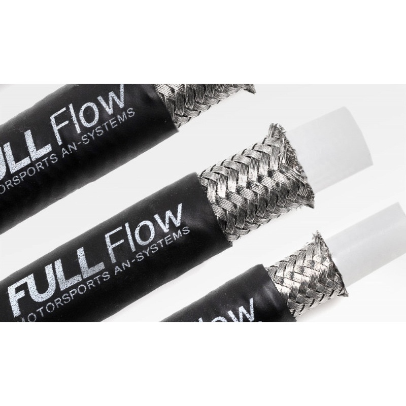 Nuke Performance Black Nylon PTFE Stainless Braided Fuel Hose AN-8, 1 Meter