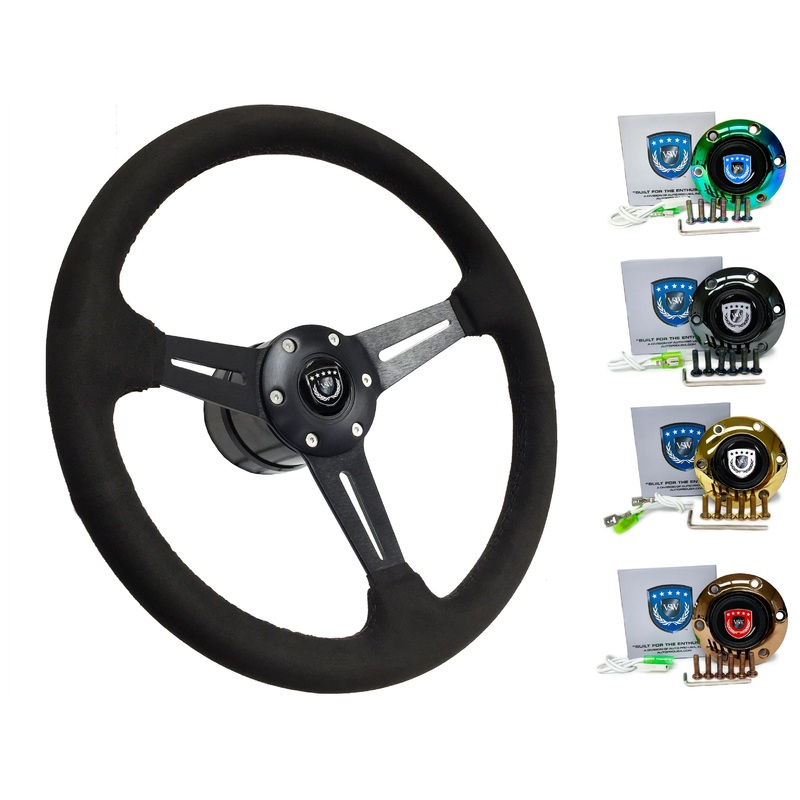 1993-06 Nissan Altima Steering Wheel Kit | Black Ultralux Suede | ST3584BLK
