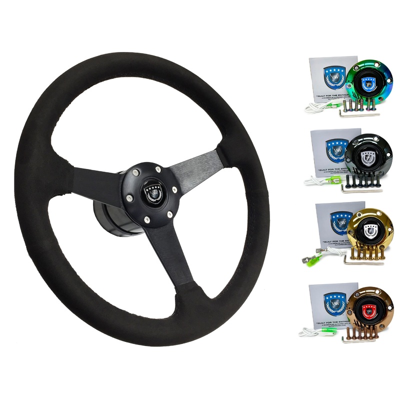 2000+ Porsche Cayman Steering Wheel Kit | Black Ultralux Suede | ST3582BLK