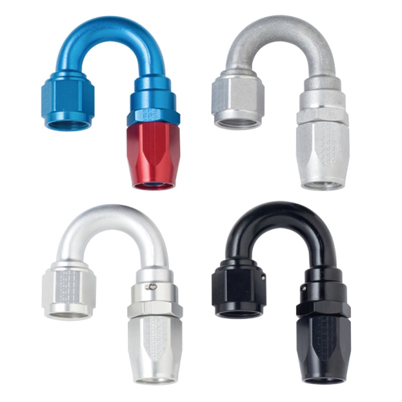 Fragola -6AN x 180 Degree Power Flow Hose End – Blue/Red