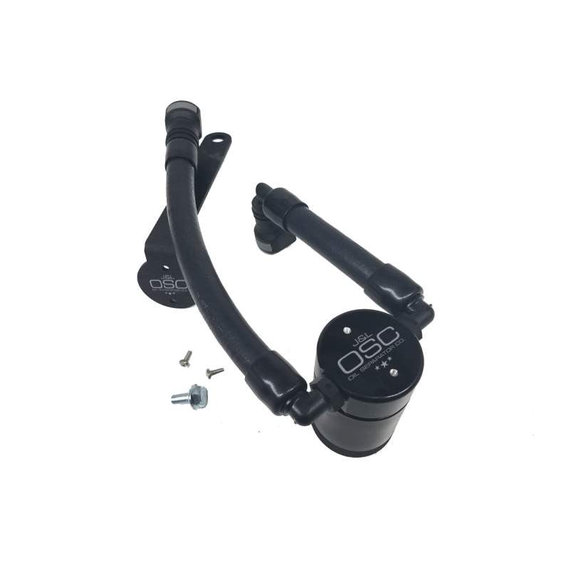 J&L 07-14 Ford Mustang GT500 Driver Side Oil Separator 3.0 – Black Anodized