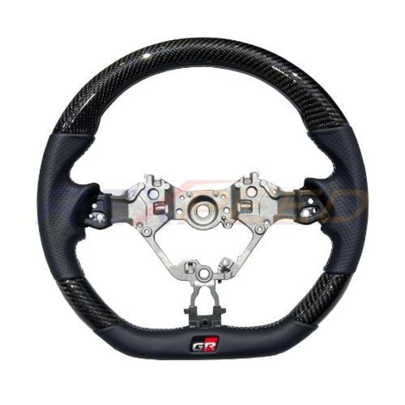 Rexpeed 2022+ GR86 / BRZ Carbon Fiber BLACK Leather Steering Wheel | Matte | FR79M