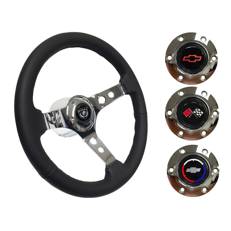 1967-68 El Camino Steering Wheel Kit | Black Leather | ST3095