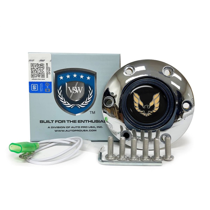 VSW S6 | Gold Pontiac Firebird Emblem, 1970-81 | Chrome Horn Button | STE1022CHR