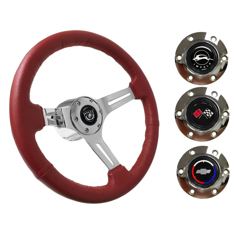 1955-68 Impala Steering Wheel Kit | Red Leather | ST3012RED