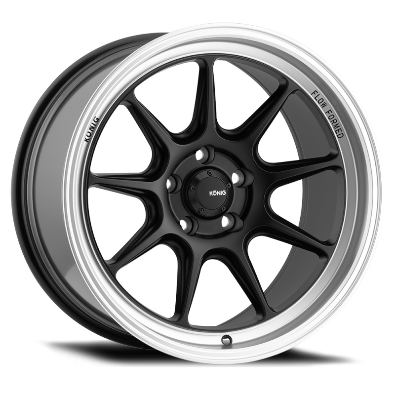 Konig Countergram 18×8.5 5×114.3 ET43 Matte Black / Matte Machined Lip