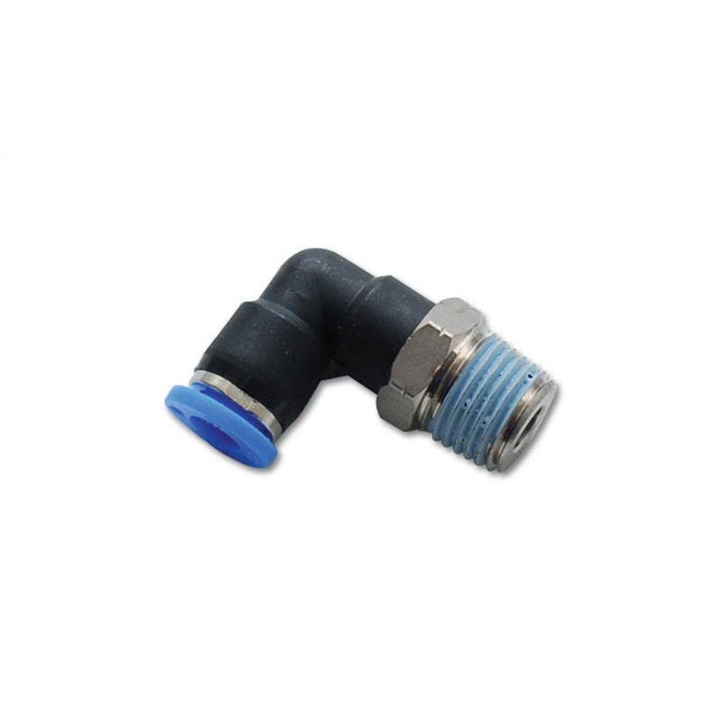 Vibrant Male Elbow Pneumatic Vacuum Fitting (1/8in NPT Thread) – for use with 3/8in(9.5mm) OD tubing