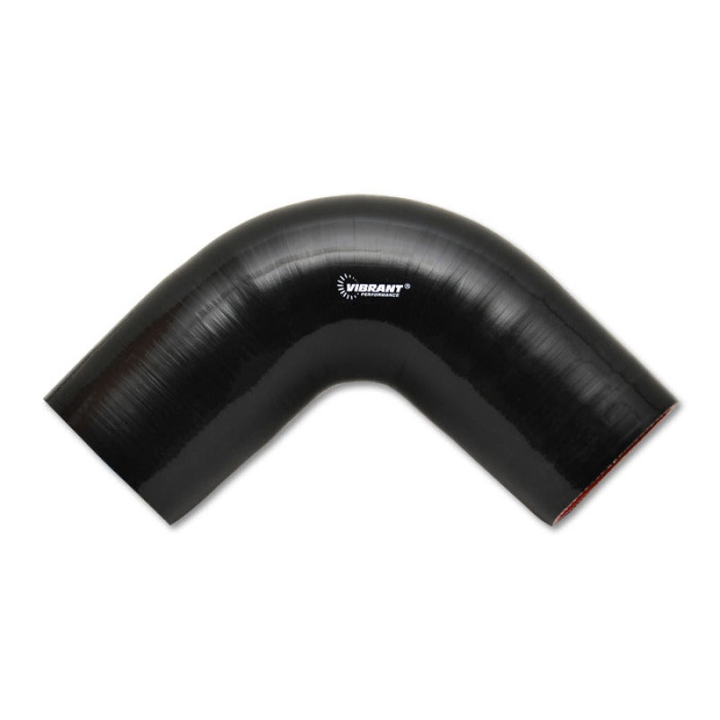 Vibrant 4 Ply Reinforced Silicone Elbow Connector – 2.75in I.D. – 90 deg. Elbow (BLACK)