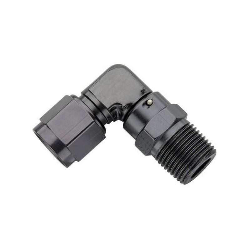 Fragola -3AN Female Swivel To 1/8 NPT – 90 Degree – Black