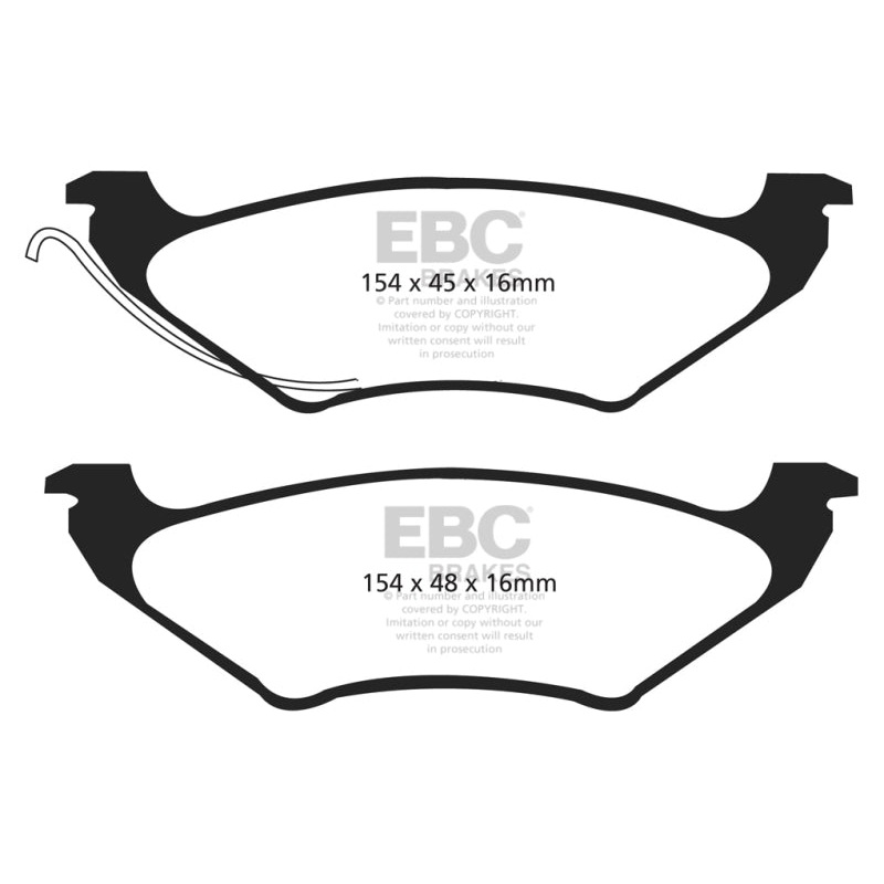 EBC 96-2000 Plymouth Voyager 3.0L (15in Wheels) Yellowstuff Rear Brake Pads