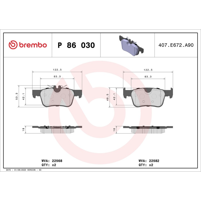 PRIME Low-Met Rear Disc Brake Pad Set – P86030