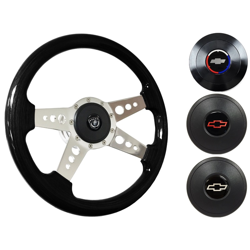 1969-87 El Camino Steering Wheel Kit | Black Ash Wood | ST3081