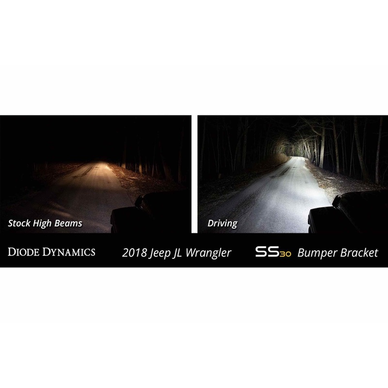 Diode Dynamics DD Bumper Light Kit – Amber / Combo Beam – Single SS30 Bar | Jeep Wrangler JL: 2018+ (DD6082)