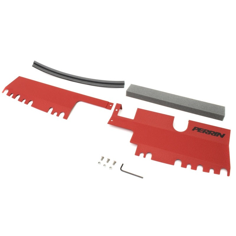 Perrin 15-21 WRX/STI Radiator Shroud | With OEM Intake Scoop – Red