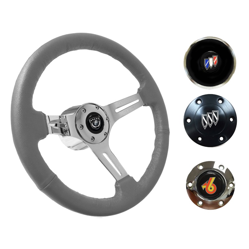 1969-89 Buick Telescopic Steering Wheel Kit | Grey Leather | ST3012GRY