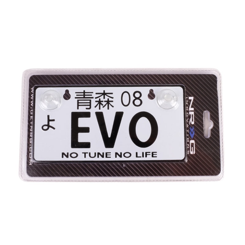 NRG Mini JDM Style Aluminum License Plate (Suction-Cup Fit/Universal) – EVO