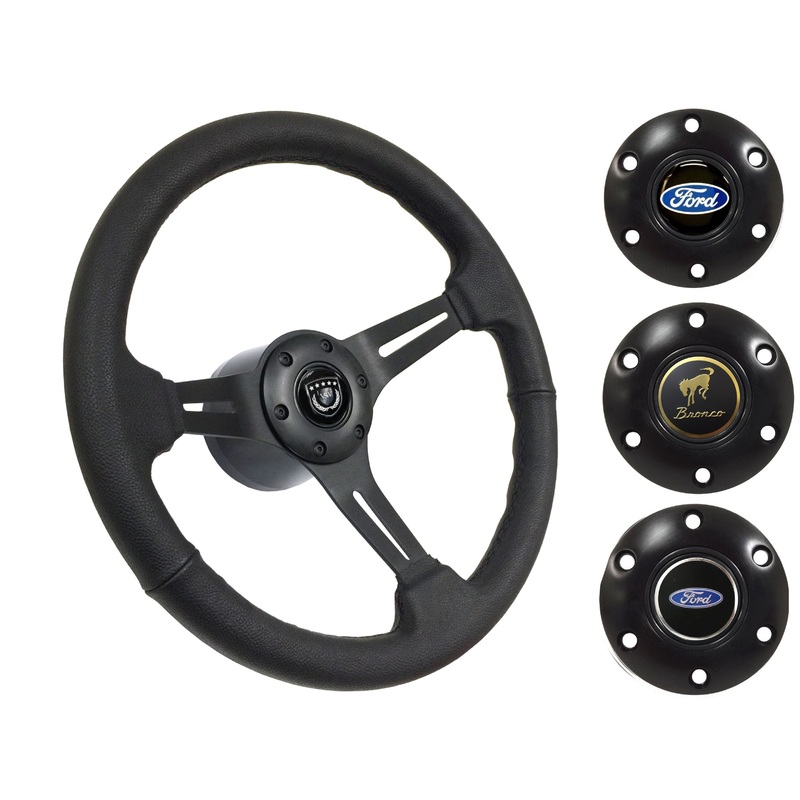 1975-77 Ford Bronco Steering Wheel Kit | Black Leather | ST3060BLK