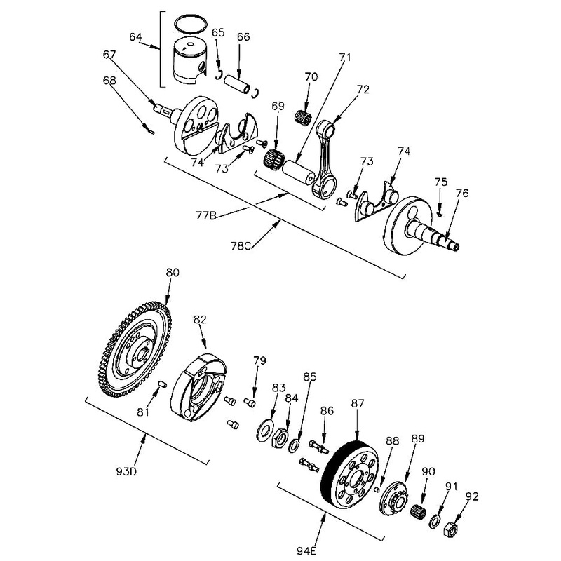 78C. W130/1MR Mini Rok Complete Crankshaft