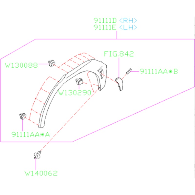 Subaru OEM [22-25 WRX] Right Rear Fender Flare | 91112VC440