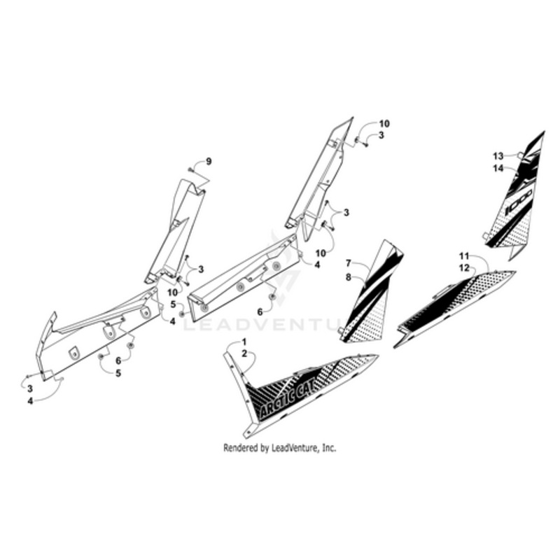 Rear Pillar Decal-Left-(Vb) by Arctic Cat
