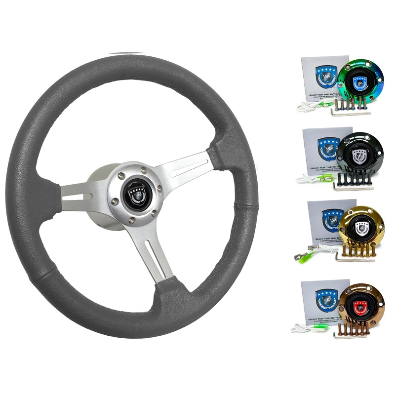 1998+ Volkswagen Beetle Steering Wheel Kit | Grey Leather | ST3014GRY