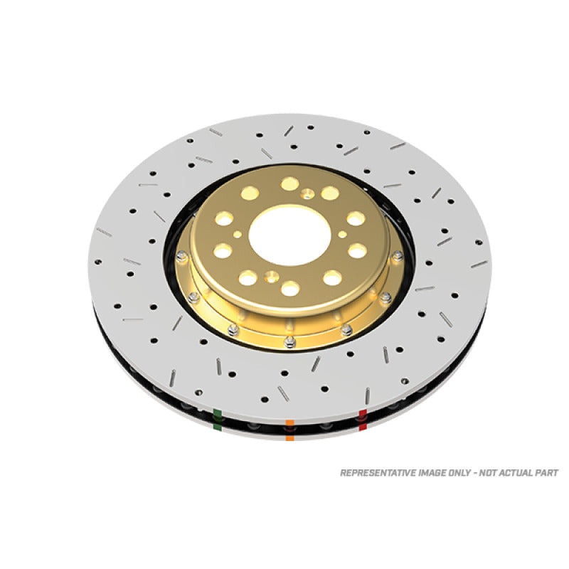 DBA 05 Pontiac GTO Front Drilled & Slotted 5000 Series Rotor Assembled w/ Gold Hat